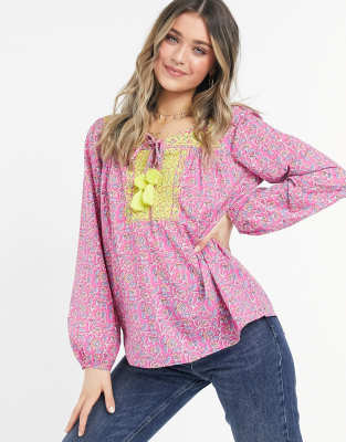 j crew smocked top