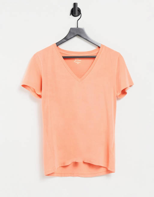 J Crew new v neck supima cotton tee in Orange ASOS