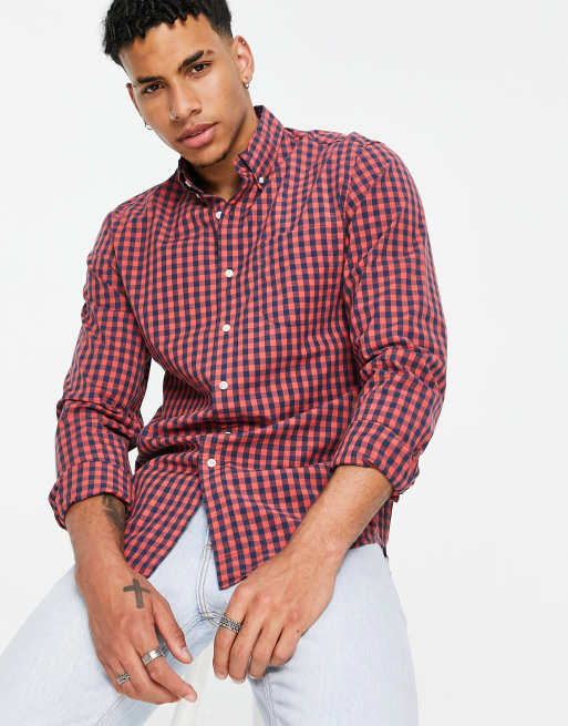 J crew navy gingham cheap shirt