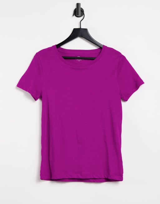 J. Crew – Vintage-T-Shirt aus Baumwolle in Lila mit Rundhalsausschnitt