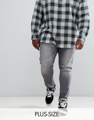 Jacamo – Plusstorlek – Skinny jeans i grå tvätt