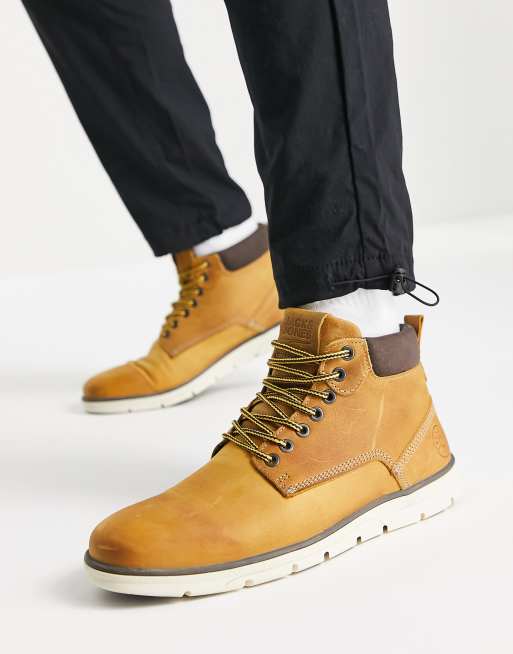Jack and Jones – Honungsbruna ankelboots i läder med snörning 