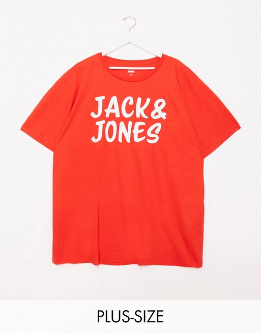 Jack and Jones large logo t-shirt in red