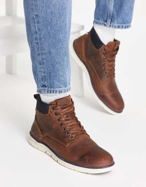 Jack & jones outlet leather lace up boots