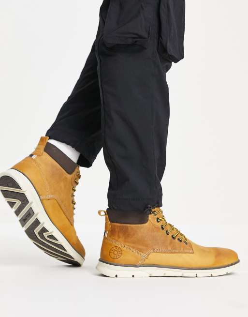 Jack and Jones leather lace up ankle boots in honey | ASOS