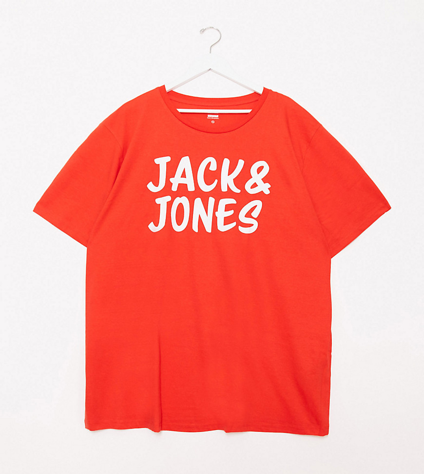 Jack and Jones – Röd t-shirt med stor logga