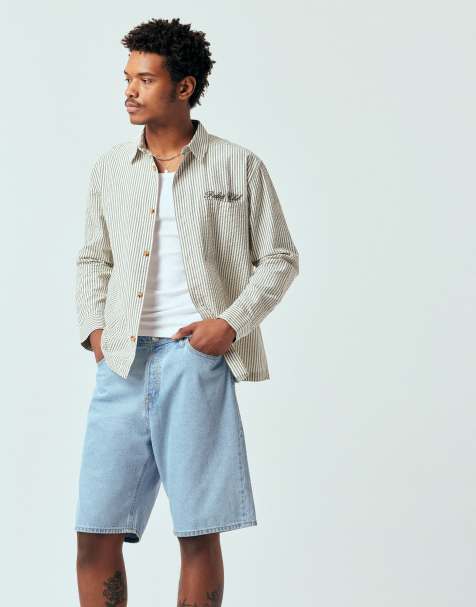 Jack & Jone Alex baggy denim shorts in light blue - view 1