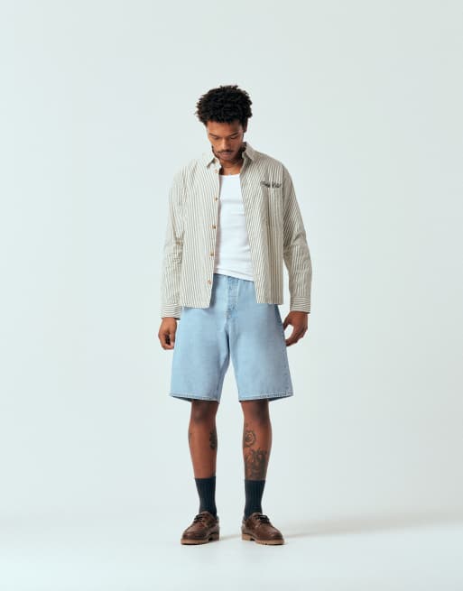 Jack & Jone Alex baggy denim shorts in light blue, 2 of 5