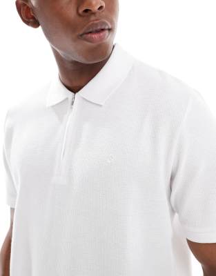 Shop Jack & Jones 1/4 Zip Polo Shirt