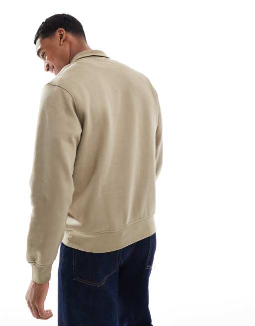 Jack & Jones 1/4 zip sweat with logo in sage, 4 of 4