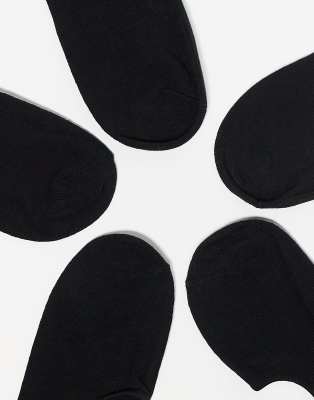 Jack & Jones 10 Pack Invisible Liner Socks In Black