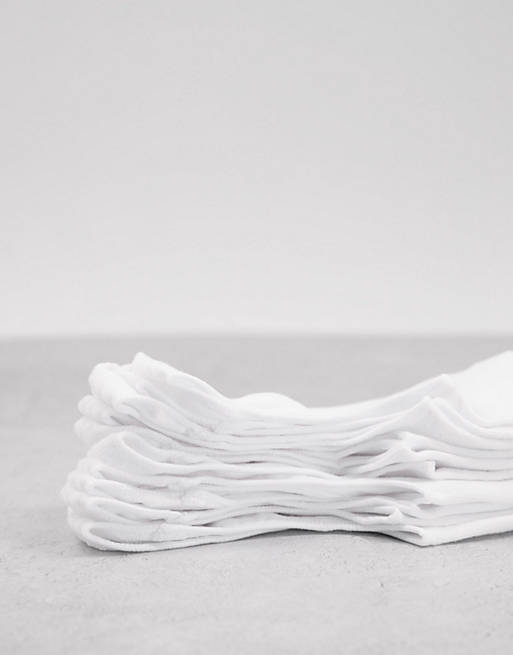  Socks/Jack & Jones 10 pack invisible socks in white 