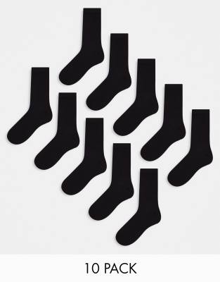 10 pack socks with logo in black