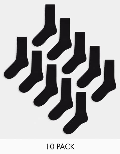 Jack & Jones 10 pack socks with logo in black - view 1
