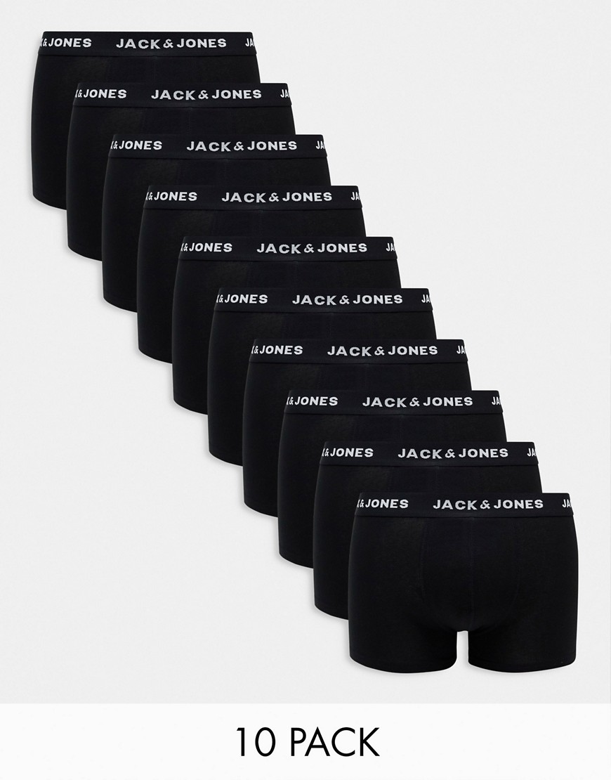 Jack & Jones 10 pack trunks in black