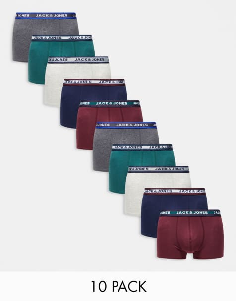 Jack & Jones 10 pack trunks in multi - view 1