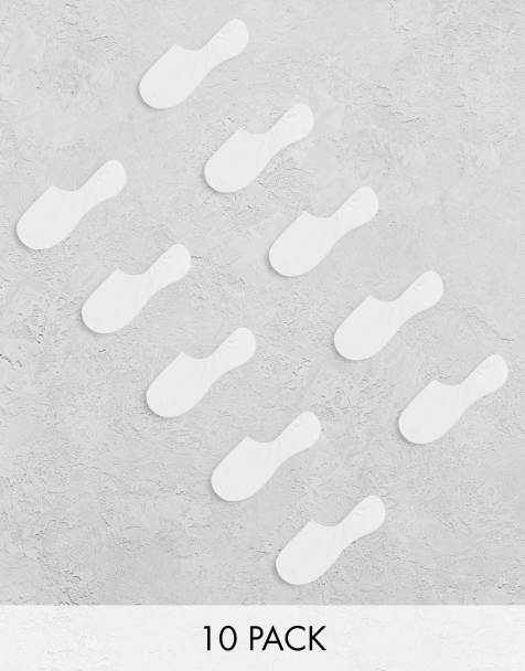 Jack & Jones – 10er-Pack unsichtbare Socken in Weiß - view 1