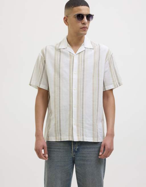 Jack & Jones - 12274913 - Chemise d'été à rayures - Blanc cassé