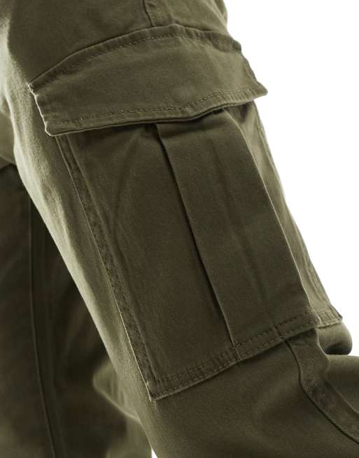 Jack & Jones 2 pack cuffed cargo pants in black & olive