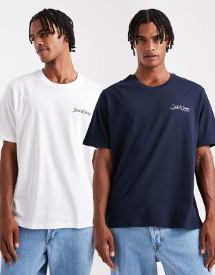 Jack & Jones 2 Pack Logo T-shirt In Multi
