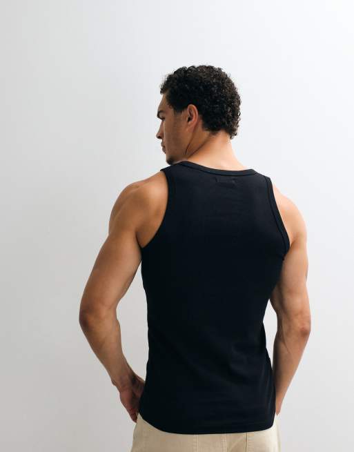 Jack & Jones 2-pack ribbat linne i svart, 4 av 5