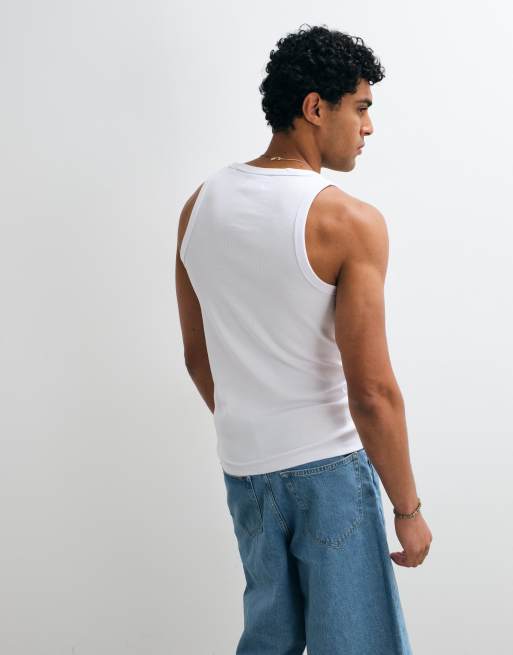 Jack & Jones 2-pack ribbat linne i vitt, 5 av 5