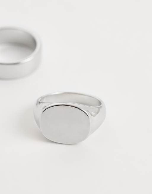 Jack & Jones 2 pack rings in silver, 2 of 3