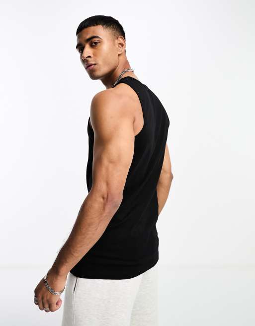 Jack & Jones 2 pack tank vest in black, 2 of 4