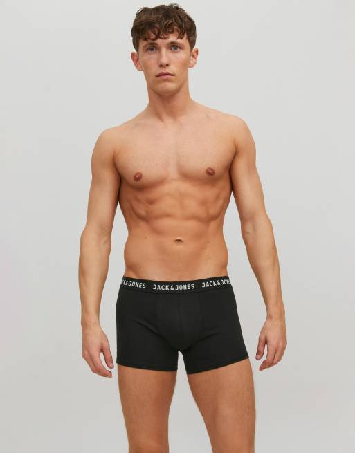 Jack & Jones 2 pack trunks in black , 3 of 4