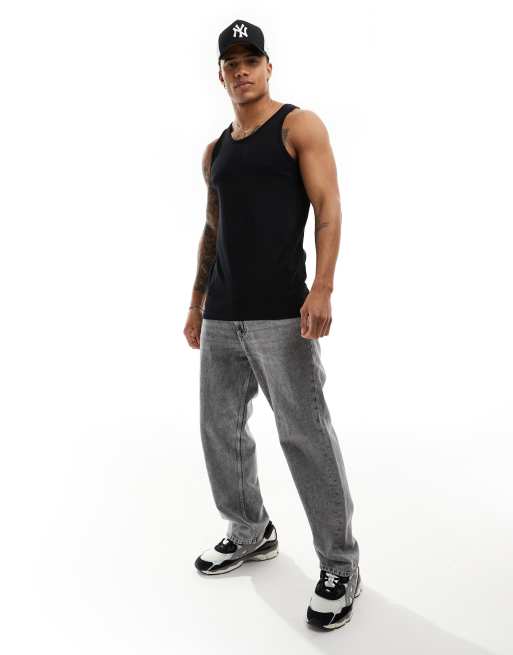 Jack & Jones 2 pack vest in black, 2 of 4