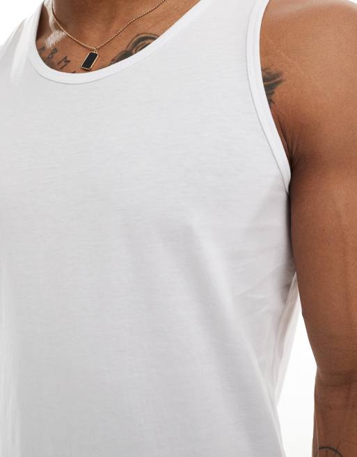 Jack & Jones 2 pack vest in white, 3 of 4