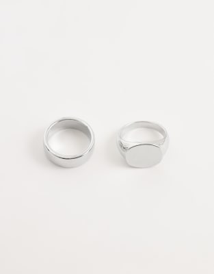 Er-Pack Ringe in Silberoptik Silber One Size