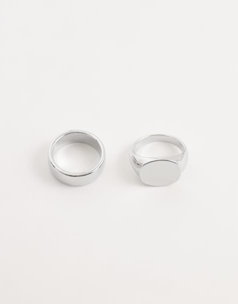 Jack & Jones – 2er-Pack Ringe in Silberoptik - view 1
