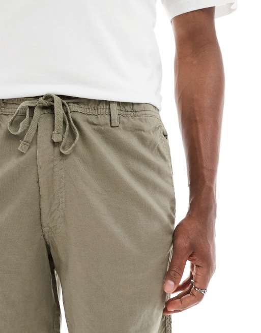 Jack & Jones – 2er-Pack Shorts aus Leinenmix in Khaki und Grau, 5 von 5