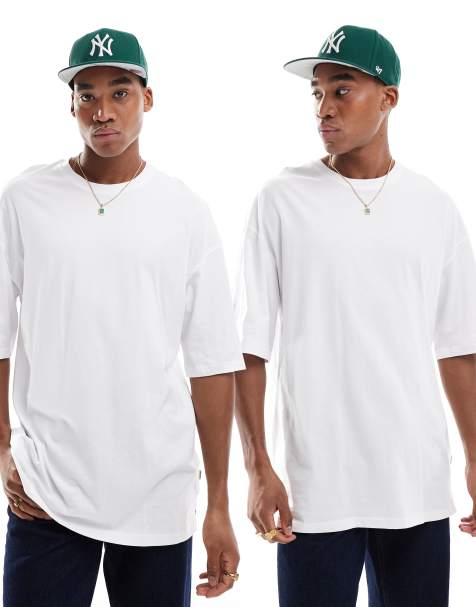 Jack & Jones – 2er-Pack Super-Oversize-T-Shirts in Weiß - view 1