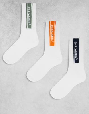 Jack & Jones 3 Pack Athletic Socks With Logo