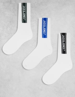 Jack & Jones 3 Pack Athletic Socks With Logo