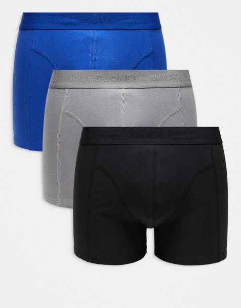Jack & Jones 3 pack boxer briefs in black and blue - view 1