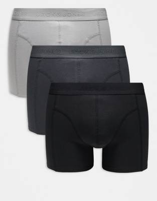 3 pack boxer briefs in black and gray