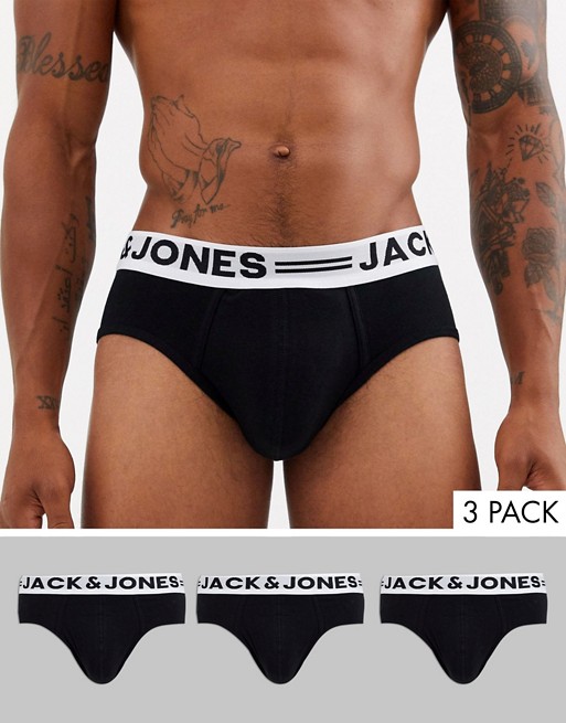 Jack & Jones 3 pack briefs in black
