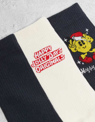 Jack & Jones 3 Pack Christmas Sock In Brown