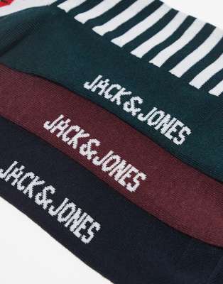 Jack & Jones 3 Pack Christmas Socks In Multi