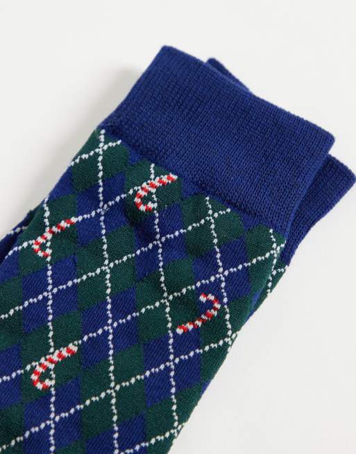 Jack & Jones 3 pack christmas socks in navy & red, 3 of 3