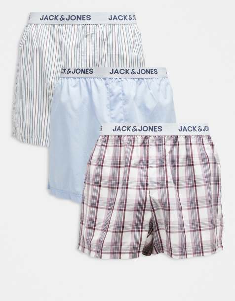 Jack & Jones 3 pack of stripe boxers in multi - view 1
