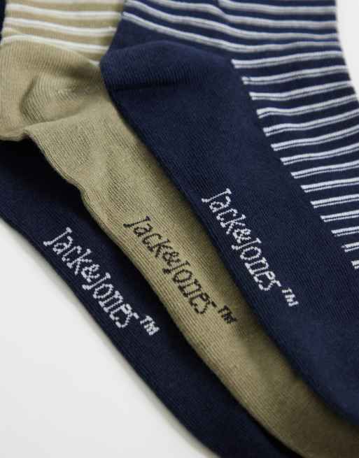 Jack & Jones 3 pack of stripe socks in multi, 3 of 3