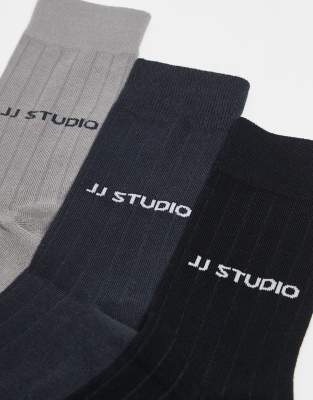 Jack & Jones 3 Pack Ribbed Socks In Multi