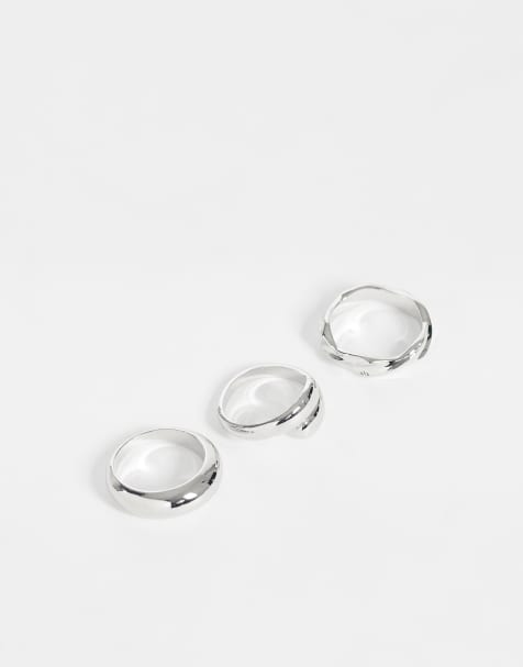 Jack & Jones 3-pack ringar i silver - view 1