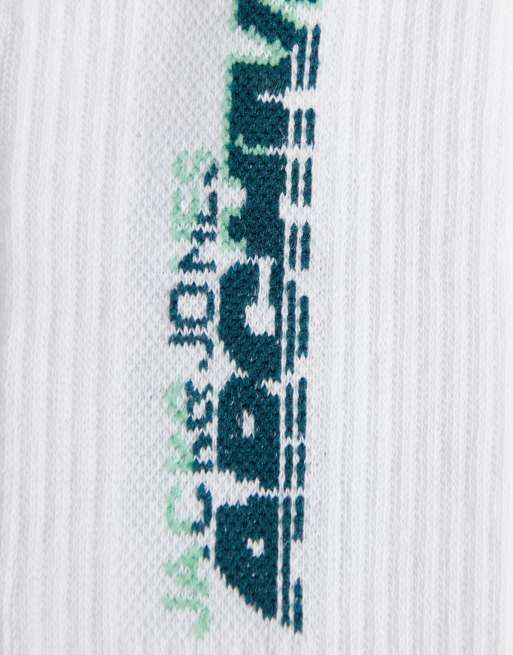 Jack & Jones 3 pack sports socks with archive print in white, 3 of 3