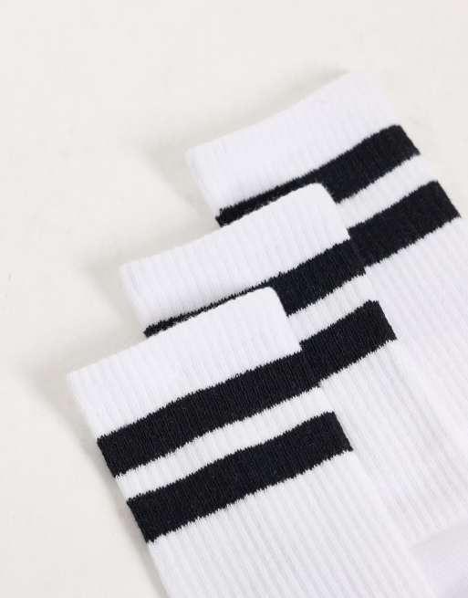 Jack & Jones 3 pack striped tennis socks in white , 3 of 3