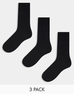 Jack & Jones 3 pack tennis sock in black